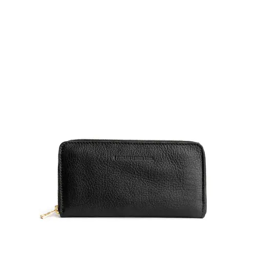 Portland Leather Accordion Zip Wallet - Real Leather Full Zip Travel Wallet