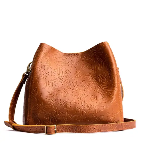 Portland Leather Butterfly Bucket Bag - Real Leather Bucket Crossbody & Canteen Purse