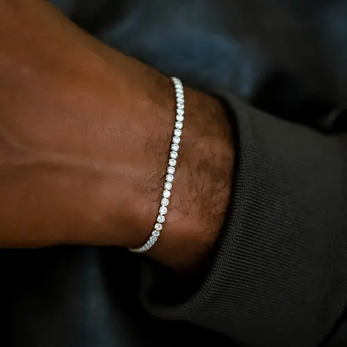 GLD Micro Tennis Bracelet in White Gold - Perfect Gift #TikTokShopBackToSchool