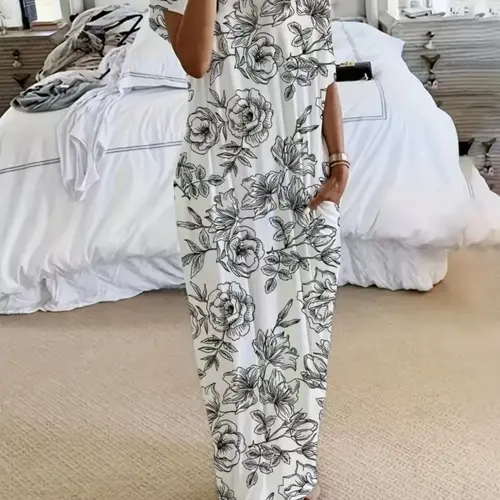 Women's Tie-Dye/Butterfly/Heart Print Sleepwear, Leopard Round Neck Loose Fit Casual Pajamas Comfortable Loungewear