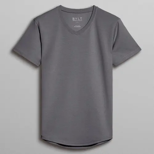 Men's Short-Sleeve T-Shirt, Drop-Cut V-Neck, LUX Casual Fabric Top, Shortsleeve
