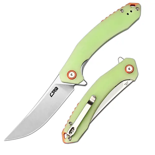 Cjrb Gobi Glow-In-The-Dark Folding Pocket Knife - AR-RPM9 Steel Blade, G10 Handle, Stainless Steel Tactical Accessory - Survival Supplies, Hiking Gear, Mens Gifts for Adults, Folding Pocket Knives,toolupgrade