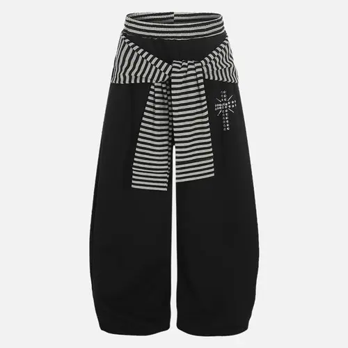 AELFRIC EDEN Women's Casual Striped Comfy Cotton Blend Loose-Fitting Baggy Barrel Pants - Relaxed Fit Soft Print Sweatpants, Plaid Layered Streetwear, Curved Leg, Elastic Mid Waist, All Seasons, Plus Sizes Bottoms, Machine Washable