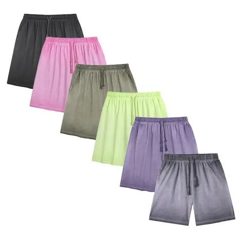 1/2/6pcs Men's Sweat Shorts Athletic Acid Washed Cotton Gym Short Elastic Waist Drawstring Workout Jogger Pants with Pockets