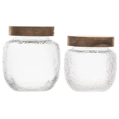 10 Strawberry Street Hanover Glass Canister with Acacia Lid