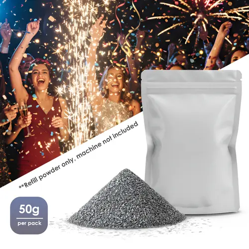 50g Vacuum-Sealed Cold Spark Powder Refill Pack - Non-Flammable, Smokeless, Smooth Flow Lighting Accessory for Wedding, Festival Party Decorations Supplies, Indoor/Outdoor Events