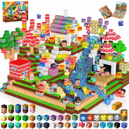 Magnetopia Magnetic Building Blocks - 200PCS Colorful TNT Light-Up Cubes, Magnetic Building Set, Construction Blocks, Durable for Toddlers, Montessori STEM Sensory Toys for 3+ Year Old Girls, Open Ended Play Creativity, Christmas Birthday Gifts,sohochic