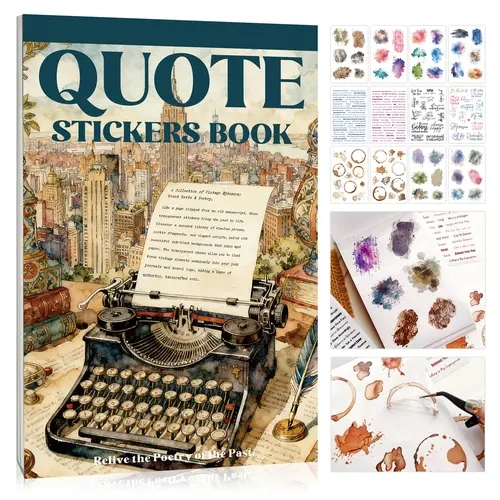 Motivational Quote Sticker Set & Positive Coloring Book for Journaling - 48 Sheets, 1100+ Adhesive Vinyl Stickers, Die-Cut for Adults, Scrapbooking, DIY Crafts #DealsForYouDays, Sticker Set Stickers