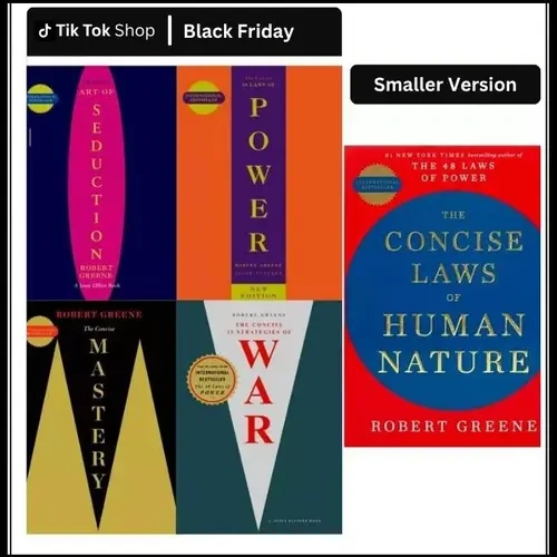 Robert Greene 5-Book Set (CONCISE EDITIONS) – Exact Copy Set | 48 Laws of Power, Art of Seduction, Mastery & More (Smaller Version)