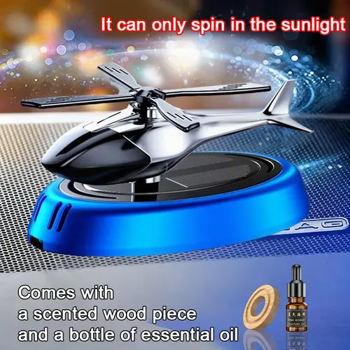 Solar-Powered Helicopter Shaped Car Air Freshener Diffuser - Auto Accessories, Accessories for Car, Festive V-Day Gift, Suitable for Multiple Vehicles