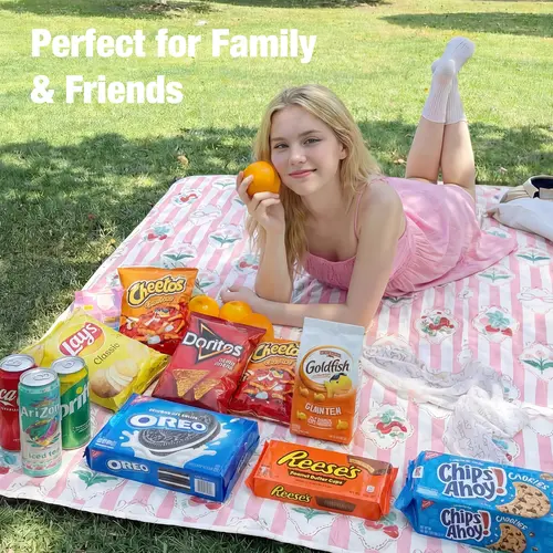 【Summer Sales Deals】Waterproof Beach Blanket, Picnic Blanket with Print, Extra Large Sandproof Beach Mat, Portable Foldable Outdoor Mat for Summer Picnic, Camping, Park, Beach, Hiking, Travel, Family Outdoor Essentials, Durable & Washable,beach essentials