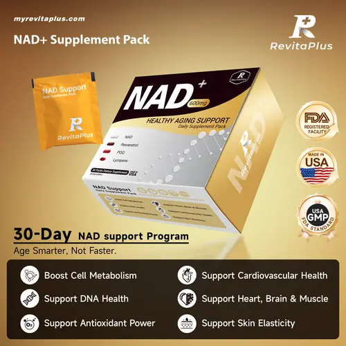 RevitaPlus Anti-Aging Supplement Pack | NAD Complex with Resveratrol, Lycopene & PQQ | Energy, Cellular Health & Healthy Aging Support | 30-Day All-in-One Wellness Pack