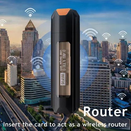 【TikTokShopBackToSchool】JOYTUTUS 2026 Unlocked 4G LTE Portable WiFi Hotspot Router, 150Mbps USB Modem Car Electronic Accessory, Compact Wireless Dongle for Desktop PCs, Notebooks, Black-Classics (Requires Separate Data-Only SIM Card Purchase)