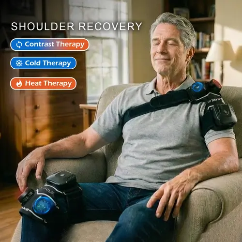 XPOLAR X Lite 3-in-1 Shoulder Ice Pack & Heating Pad with Cold,  Heat & Contrast Therapy, Cordless Wearable Wrap, No Ice Needed,  3-Second Relief for Rotator Cuff, Frozen Shoulder & Post Surgery,sohochic