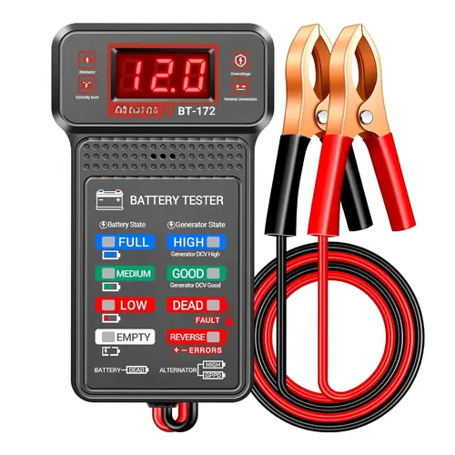 12V Digital Car Battery Tester - Automotive Mechanic Tool with LCD Display Voltmeter, LED Indication, Alternator Check Analyzer for Truck, Motorcycle Electrical Systems,sohochic