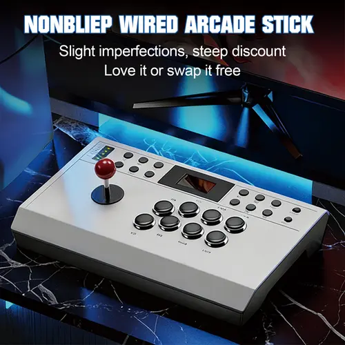 Nonbliep Wired Arcade Stick Compatible with PlayStation 5/PS4/PC/Android, for PS5 Fight Stick with Programming Function, Turbo Function, 9.8FT Braided Cable Fight Stick and Wired Connection,sohochic