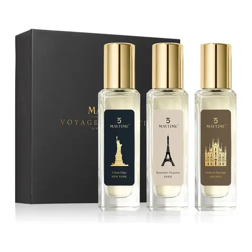 Maytime Scented Journeys 3-Piece Unisex Fragrance Set (3×30ml) – Voyages Olfactifs Collection, Long-Lasting Eau de Parfum for Work, Dates & Nights, Woody Spicy & Fougere Scents Inspired by New York, Paris & Milano, back to school,sohochic