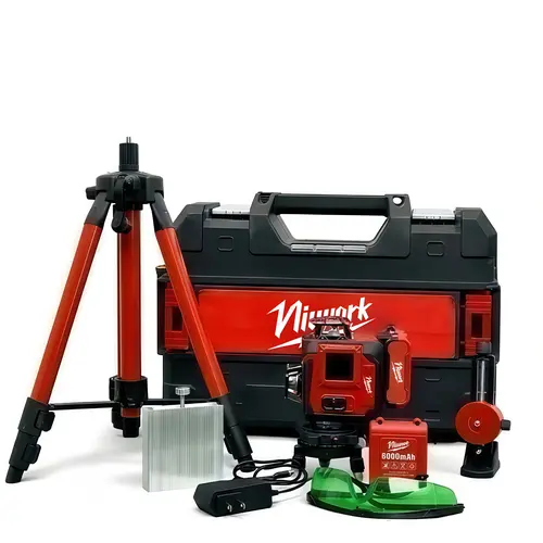 NiuWork Outdoor Green Line Laser Level, High Precision Horizontal & Vertical Lines, Automatic Calibration, Portable Measuring Tool for Construction Gardening DIY