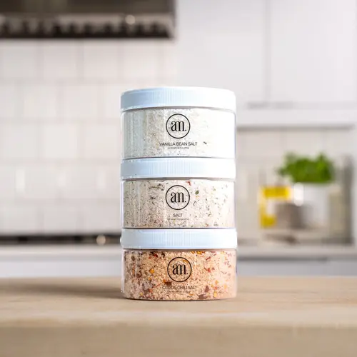 a m. SALT Bundle | 14.5 oz Signature Seasoning, Vanilla Baking Salt & Citrus Chili Salt | Gourmet All-Purpose & Finishing Salts | Small Batch USA Made | No MSG