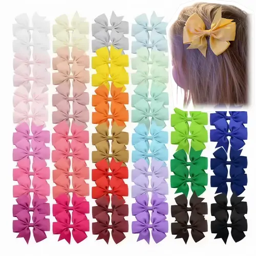 Hair Bows Clips,Big,Cute for Girls,Women,3.2 inches,Candy Color HairAccessories,Bow Ribbon Hair Clips for Daily Wear,Party,Holiday,Chiritmas,New Year, Girly Feminine Items, Bowknot Embellishment Hair Clips