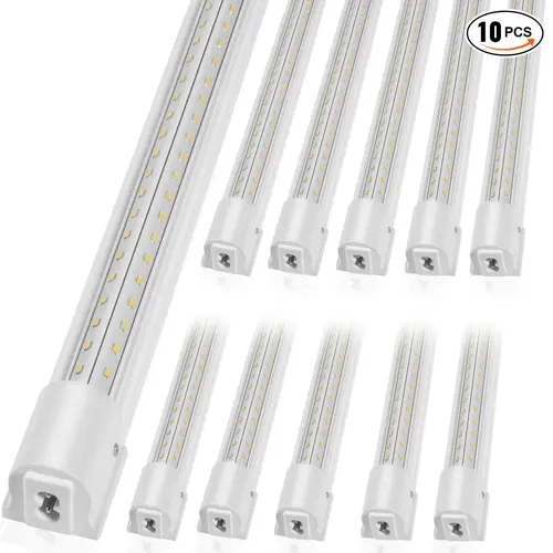 【Backtoschool】VEVOR 10 Pack LED Shop Light,  4 FT, 40W Linkable Shop Light Fixture, 6500 LM Ceiling Lights 59 in Power Cords with ON/OFF Switch 48 in Connector Cables, for Garage Warehouse Home Workkshop and Office