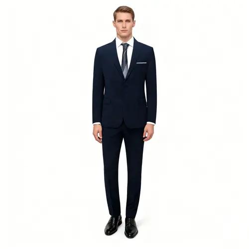 Men's 2-Piece Slim-Fit Single-Breasted Suit Set - Formal Suit Jacket, Burgundy/Dark Gray, Long-Sleeve Outfits for Office, Evening Wear,sohochic