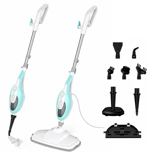 10-in-1 Multi Surface Steam Mop, 1550W Detachable Handheld Steam Cleaner, 16.4FT Cord, 2 Washable Pads for Hardwood, Tile Cleaning