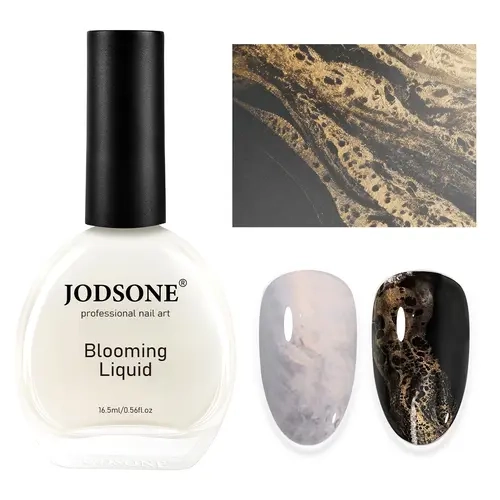 JODSONE Ocean Wave Blooming Gel Nail Polish,16.5ml Golden Waves Blooming Liquid for Spreading Effect Wave,High Fluidity Wave Textures for Ocean Wave Nail Art,DIY Nail Art Design,Use with Gel Polish