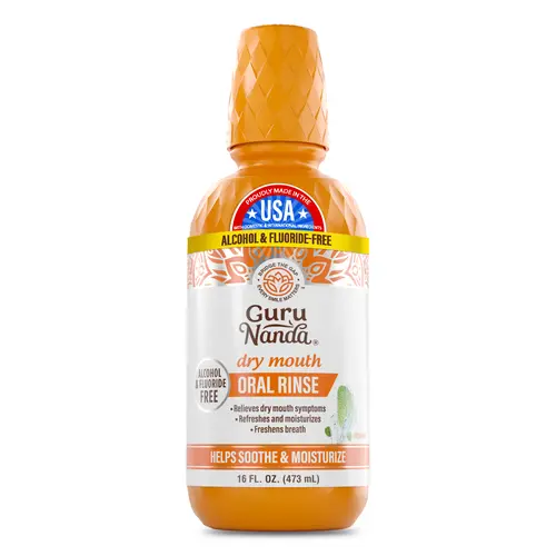 GuruNanda Dry Mouth Oral Rinse, Alcohol & Fluoride Free Mouthwash for Dry Mouth Relief, Oral Comfort & Soothing Hydration, Fresh Mint