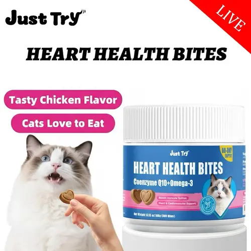 【Live Big Deal】Just Try Coenzyme Q10 coq10 Bites for Cats - Advanced q10 & Taurine Cat Treats for Feline Heart Health - Chicken Flavored - Supports Heart Function - 300 Count,back to school #backtoschool. #sohochic