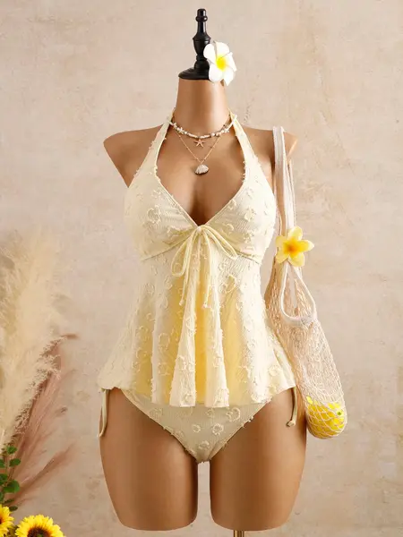 Women's Fashion Tankini Swimsuit, Stylish Two-Piece Swimwear, Comfortable Beachwear, Perfect for Pool Parties and Vacations, Swimwear Beach Outfits, Tankinis Set