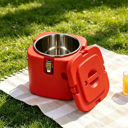 CNCEST 304 Stainless Steel Thermal Lunch Box, Insulated Lunchbox Cooler with Portable Handle, 6-Hour Hot/Cold Thermos for Camping, Catering, 2.5 Gal /3.4 Gal /4.2 Gal /5.3 Gal