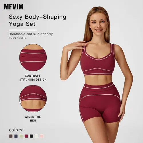 MFVIM Women’s 2-Piece Solid Backless Crop Camisole & Skinny Shorts Set, Sleeveless Stretchable Matching Activewear for Gym Athletic Training, Women’s 2 Piece Sets for Workout Casual Wear, Matching Sets For Women,back to school,back to school haul,sohochic