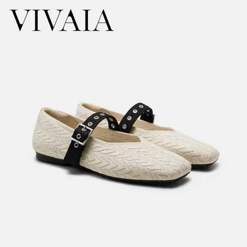 VIVAIA Women’s Square-Toe Mary Jane Flats 3.0, APMA-Accepted Knit Shoes with Wide Strap & EVA Cushioning for Office to Night, Fall Shoes, Back to School (Myriel),sohochic
