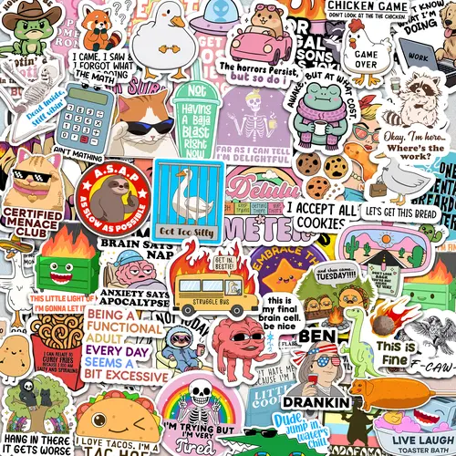 300-Piece Delulu Is the Solulu Holographic Meme Stickers - Durable Water Resistant Vinyl Decals, Funny Decorative Stickers for Adults, Laptops, Water Bottles, Ipads, Kindles (Office Stationery Labels), Funny Stickers, Flat Surface