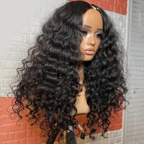 [NEW IN] Deep Wave Glueless V Part Wig Human Hair with Drawstring for Black Women Curly V Part Wig Human Hair Loose Deep Wave V Part Wigs Beginner Friendly No Sew In sohochic