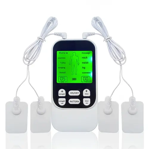 Tens Unit EMS Massage Muscle Stimulator, Dual Channel TENS Units Therapy Machine for Pain Relief, FDA Cleared Rechargeable Electronic Pulse Massager,with 4pcs Electrode Pads