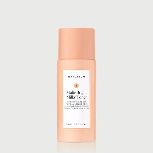 Naturium Multi-Bright Milky Toner (120ml) - Azelaic Acid & Rice Milk Facial Toner, Exfoliating and Hydrating Toner