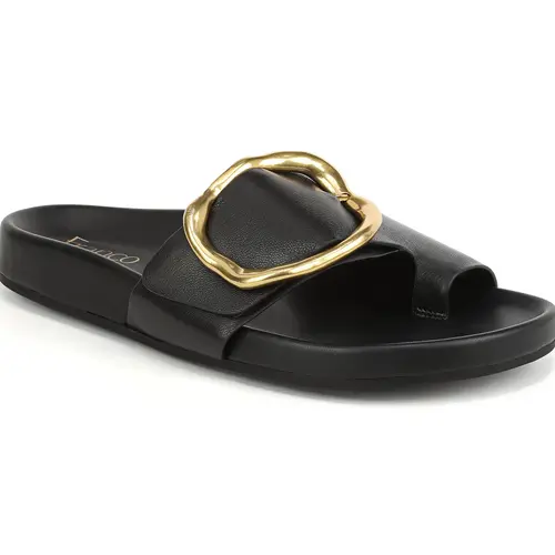 Franco Sarto Leather Slide Sandals - Brianka