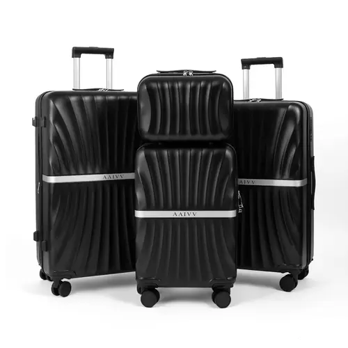 AAIVV 4-Piece Luggage Set Expandable ABS Travel Suitcase Set Dual Spinner Wheels TSA-Approved Lock Durable Hard-Shell Travel Set (13/20/26/28 Inches) Top Back-to-School Gift Choice summervibes