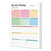 TPYNXBDS ADHD Brain Dump Planner Notepad - 50 Tear-Off Sheets (8.5x5.8in), Multi-Section Daily Organizer for Work, Office & Desk Accessories, Adulting & Mini Useful Gifts, Focus Research Workbook, Halloween Gifts, Fall Gifts, Back to School Gifts,sohochic