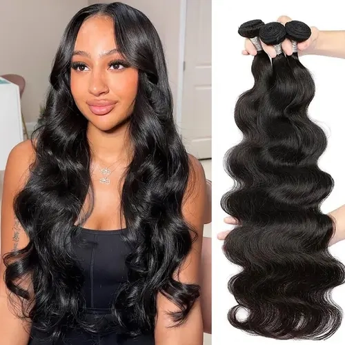 Tuneful 12A Human Hair Bundles 22 24 26 Inch Body Wave Bundles Human Hair 100% Unprocessed Brazilian Virgin Hair Quick Weave Extensions Natural Black