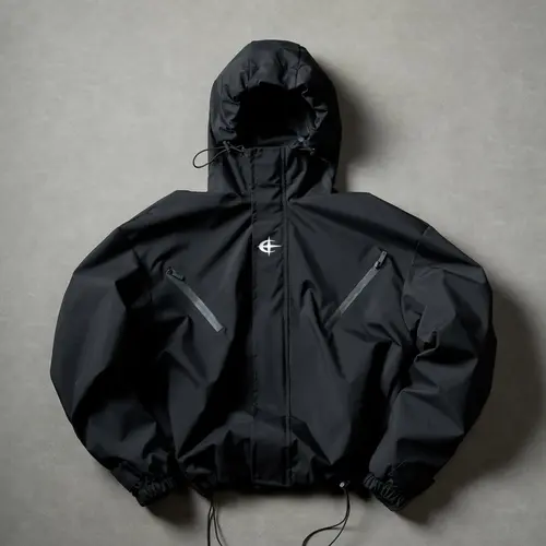 Menswear Hooded Techwear Coat - Waterproof, Oversized, Stylish Utility Windbreaker for Spring, Men's Tops, Casual Wear Coat