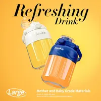BPA-Free Electric Citrus Juicer 45.7oz - BPA-Free Sipping Straw, 2 Lids, Portable Smoothie Machine for Juicing for Health, Simple to Use Small Juicers - Outdoor Use,sohochic