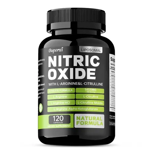 Buporai Natural Nitric Oxide Capsules - Fitness Gym Supplements - Dietary Supplement, Helps Improve Athletic Performance, Endurance, Muscles Recover After Training - 120 Capsules/Multi-Bottle Pack