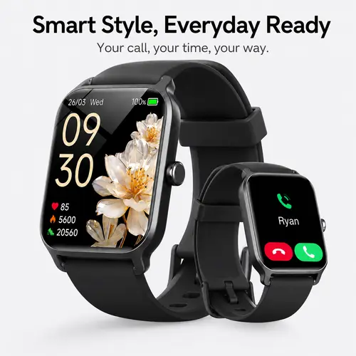 2.01" Touchscreen Digital Watch for Men & Women, Basic Step Counter, Daily Activity Display, Rechargeable Magnetic Charging, Lightweight Casual Sports Watch for Everyday Wear