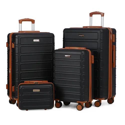 AAIVV 4 PCS Luggage Sets, with Double Spinner Wheels Expandable ABS Travel Suitcase Set, TSA Lock Hardshell Durable Traveling Bag Luggage Sets (13/20/26/28in) summervibes