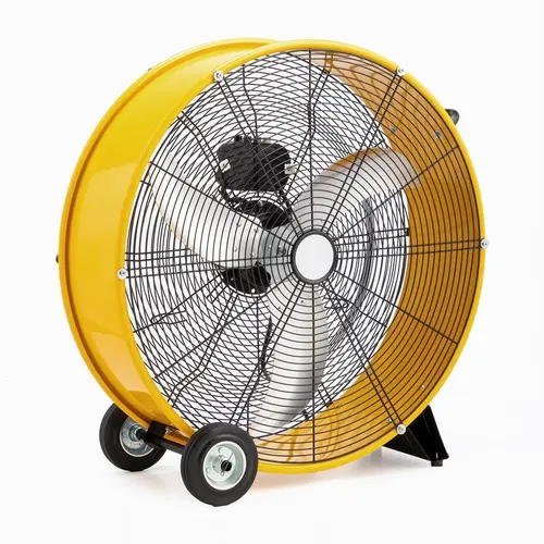 【Summervibes】26/30 Inch High Velocity Industrial Drum Fan, 9500CFM Adjustable Speed Metal Floor Fan with Handle, Heavy Duty, UL Listed Yellow Air Circulator for Shop, Garage, Adjustable Speed Fan, Industrial Fan