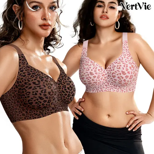 Vertvie｜ELEANOR Wireless Full Coverage Bra, Jelly Bras, Classic T-Shirt Bra for All Day Comfort, Plus Size S-5XL Adjustable Breathable Womenswear