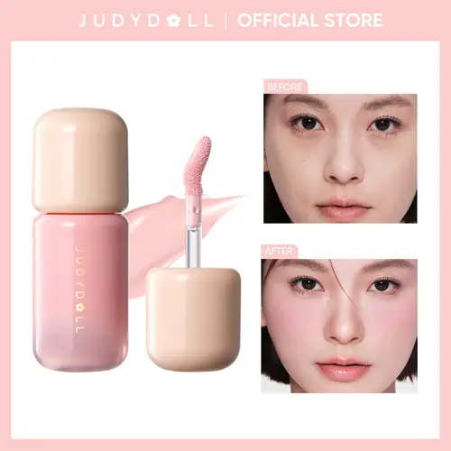 JUDYDOLL Liquid Blush Serum, Liquid Blush, Hydrating Serum Blush, Dewy Glow Finish, Lightweight, Clean Makeup, Long Lasting, Natural, Easy Blend with Brush Applicator, Soft Focus Cheek Color, Refresh Look, Summerwins